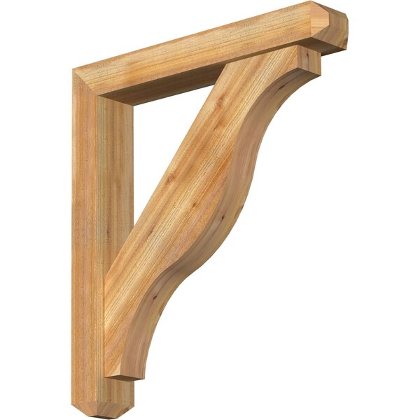 Ekena Millwork Funston Craftsman Rough Sawn Bracket w/ Offset Brace, Western Red Cedar, 6"W x 36"D x 40"H BKT0604X36X40FST04RWR - main